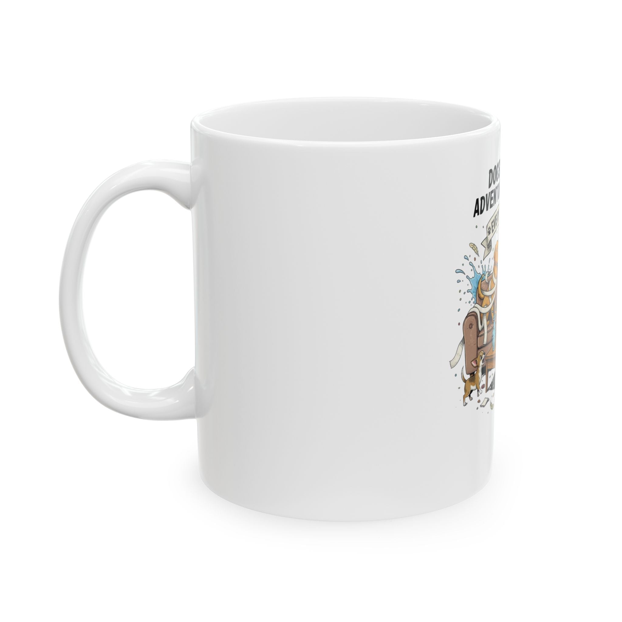 Dogs Because Adventure Finds You Mug | Ceramic Coffee Cup, Dog Lover Design