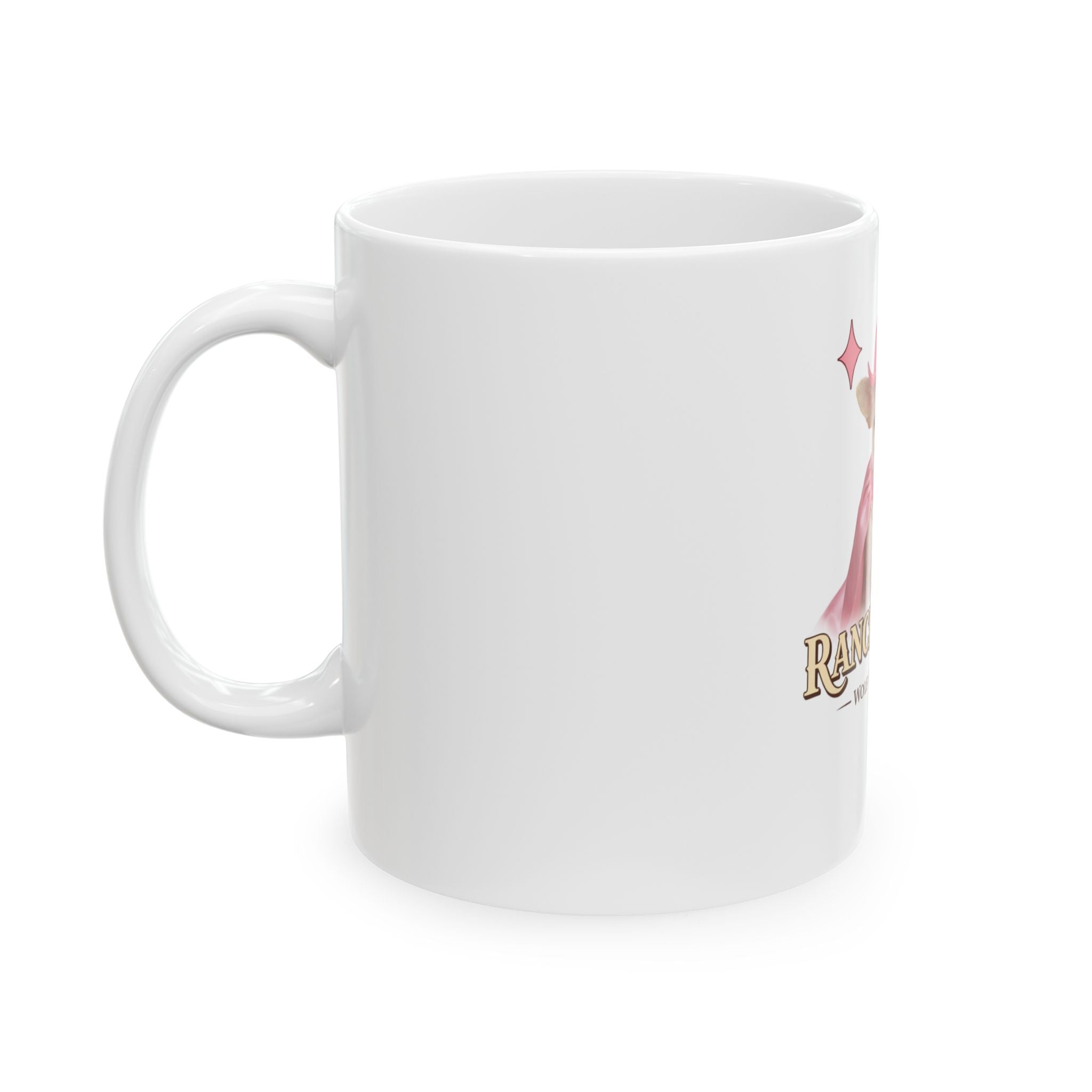 Ranch Queen Ceramic Mug — Cute Pink Cowgirl Chihuahua Design (11oz & 15oz)