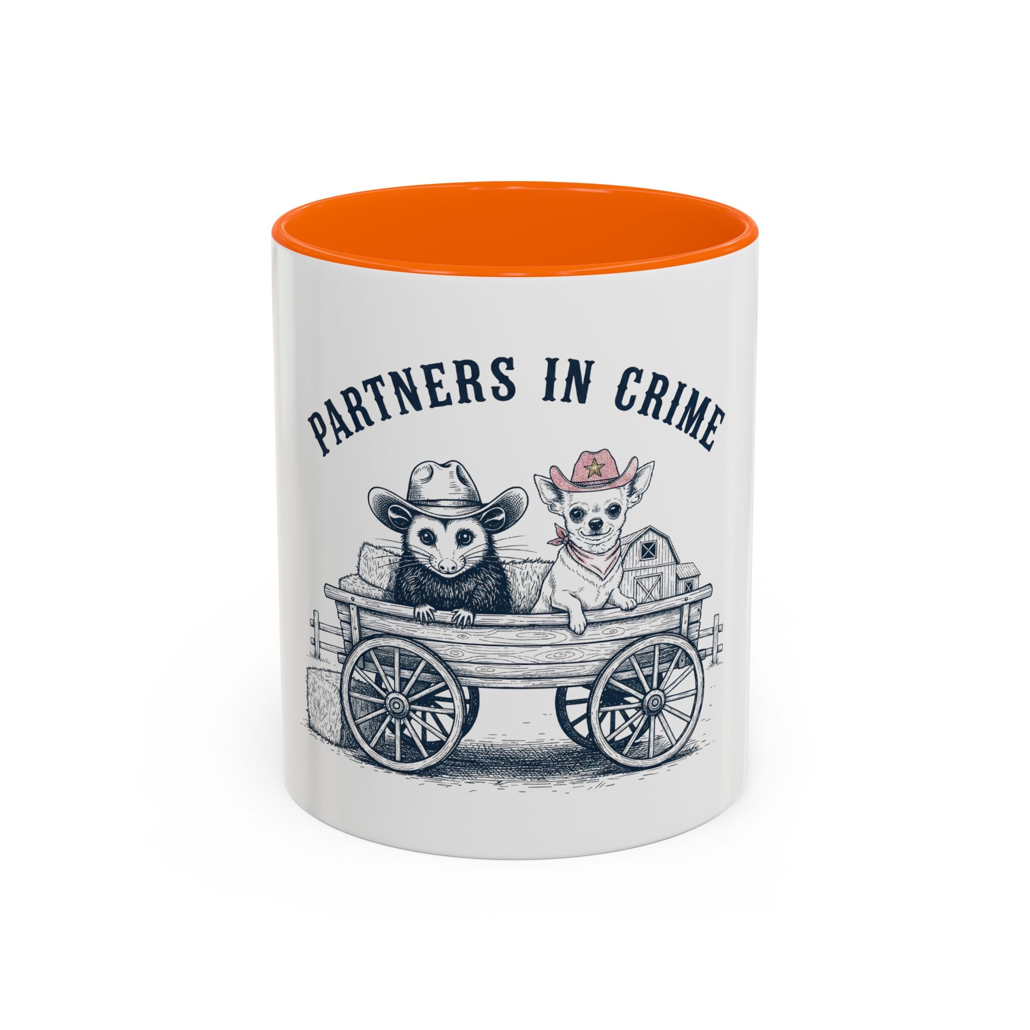 Partners in Crime Coffee Mug — Cute Cowboy Coco & Pete Accent Mug (11/15oz)