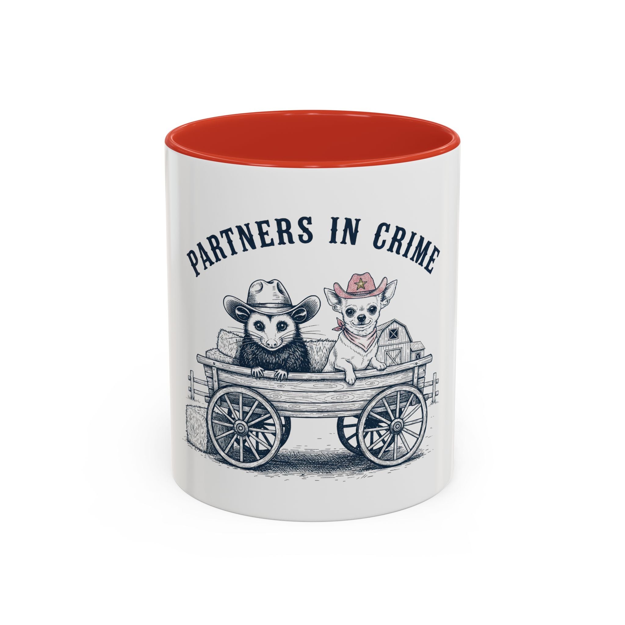 Partners in Crime Coffee Mug — Cute Cowboy Coco & Pete Accent Mug (11/15oz)